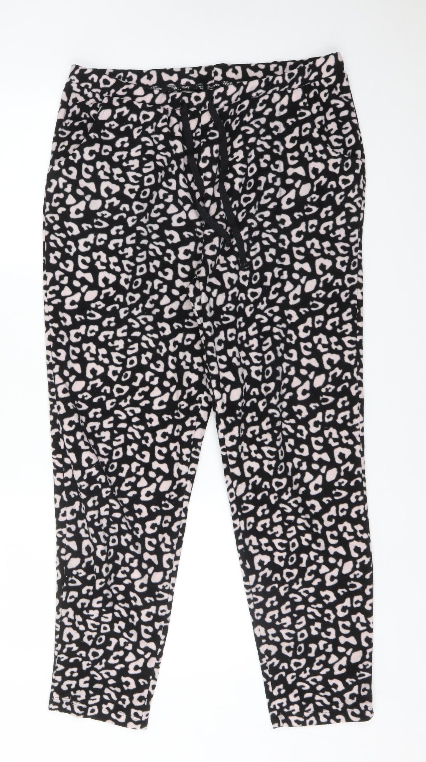 PEP&CO Womens Multicoloured Animal Print Polyester  Pyjama Pants Size 14