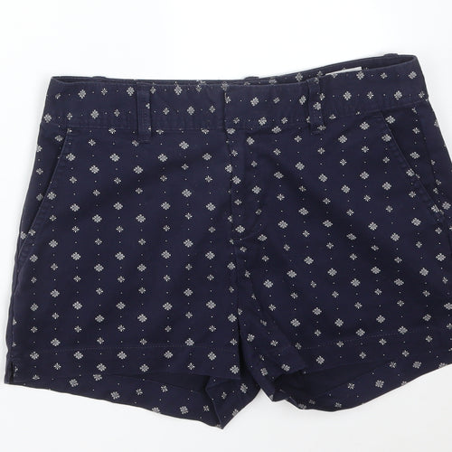 Gap Womens Blue Geometric Cotton Chino Shorts Size 4 L3 in Regular