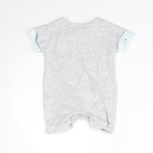 Mothercare Baby Grey Animal Print Cotton Babygrow One-Piece Size Newborn   - BEAR