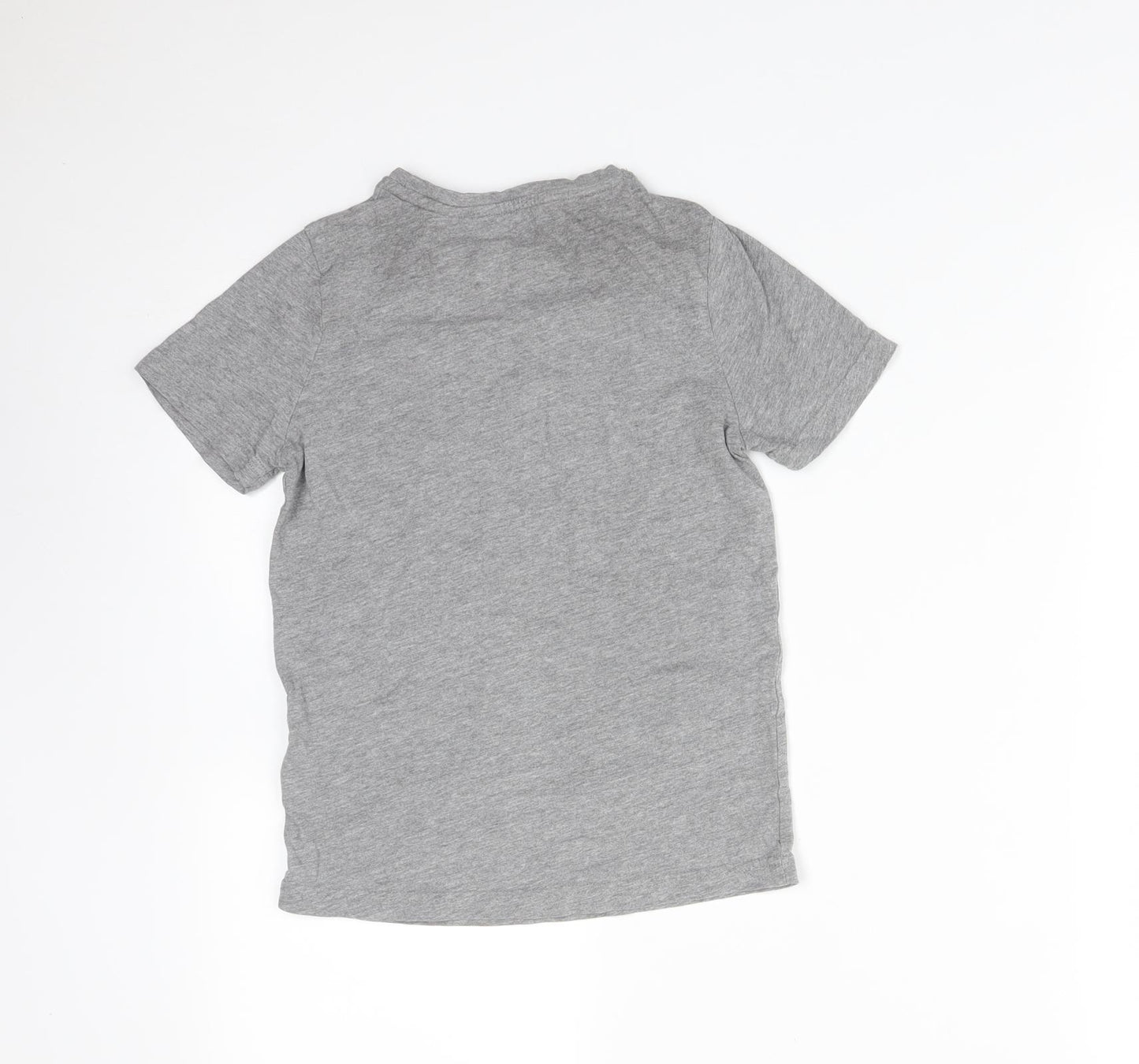 TU Boys Grey  Cotton Basic T-Shirt Size 9 Years Crew Neck  - DINOSAURS