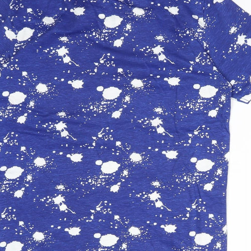 Studio Boys Blue Geometric Cotton Basic T-Shirt Size 10-11 Years Crew Neck