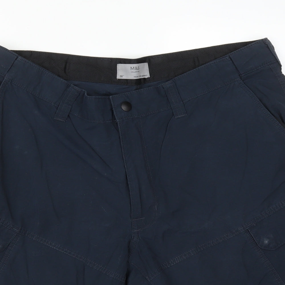 M&S Mens Blue   Cargo Shorts Size 36 L11 in Regular