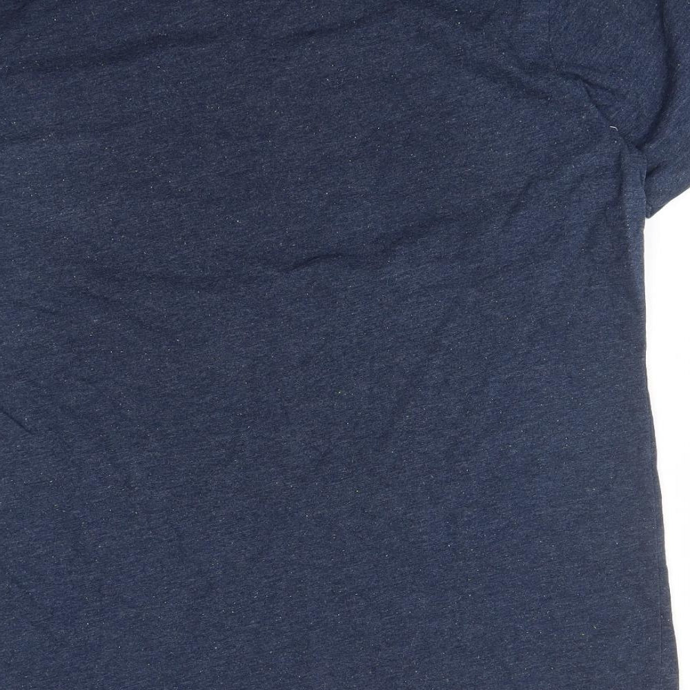 Easy Mens Blue    T-Shirt Size L Crew Neck