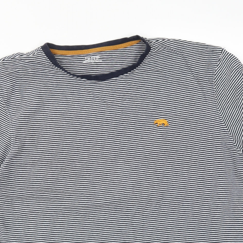 Matalan Mens Multicoloured Striped Cotton  Pyjama Top Size L
