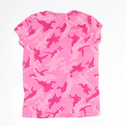 FORTNITE Girls Pink Camouflage Cotton Basic T-Shirt Size 10-11 Years Crew Neck  - FORTNITE