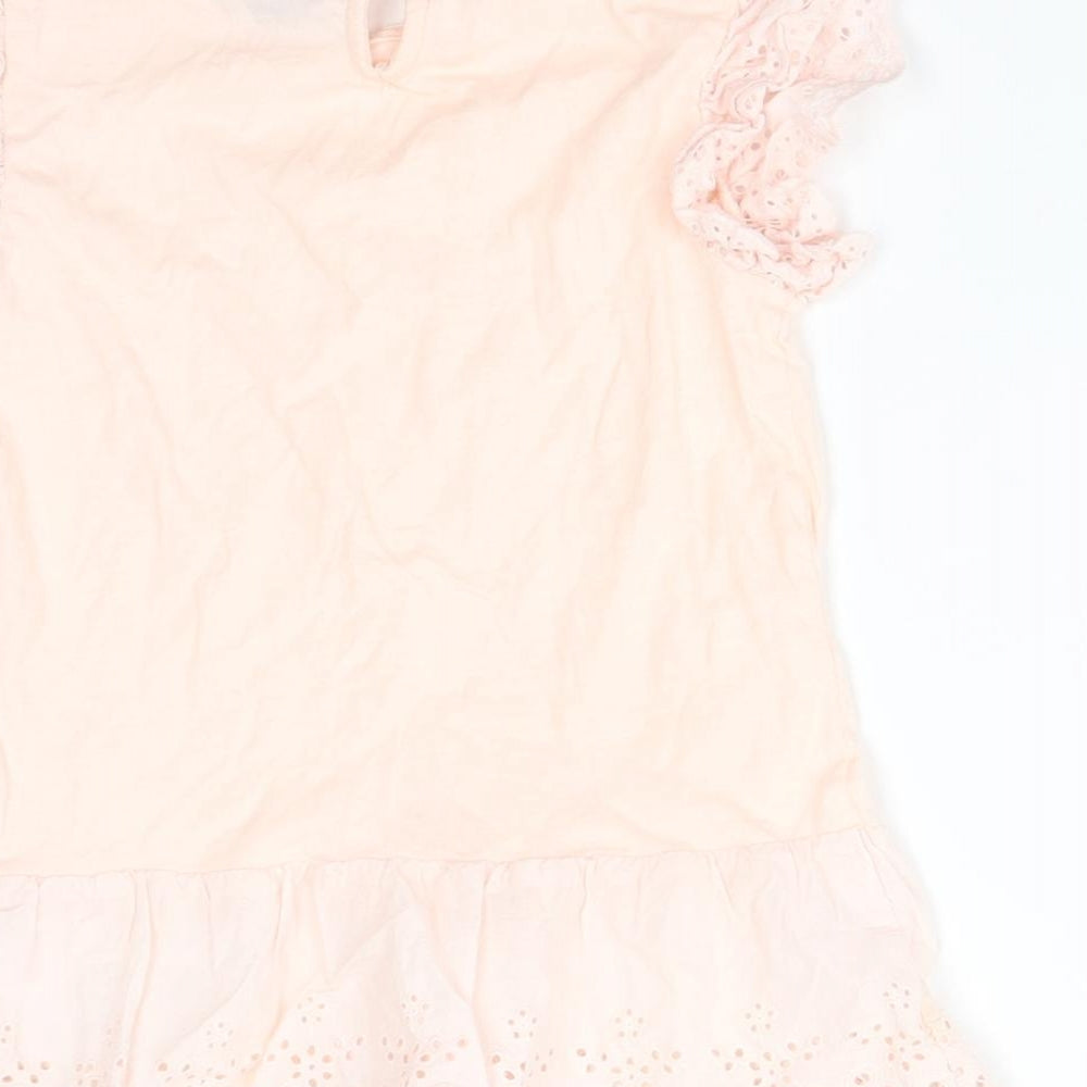 Gap Girls Pink  Cotton Basic T-Shirt Size 8-9 Years Crew Neck