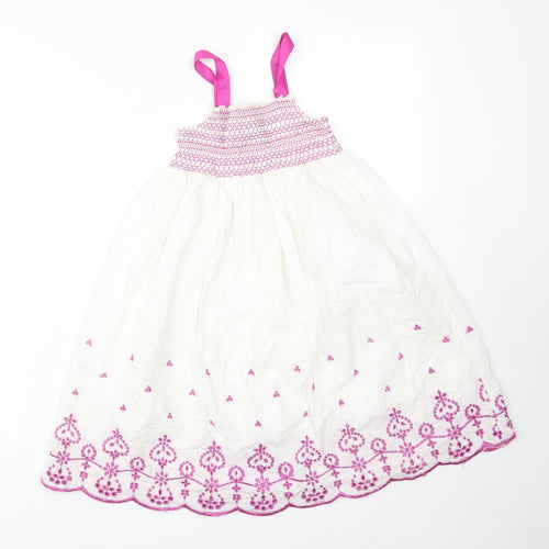 Young Dimension Girls Multicoloured Floral Cotton A-Line  Size 5-6 Years  Square Neck