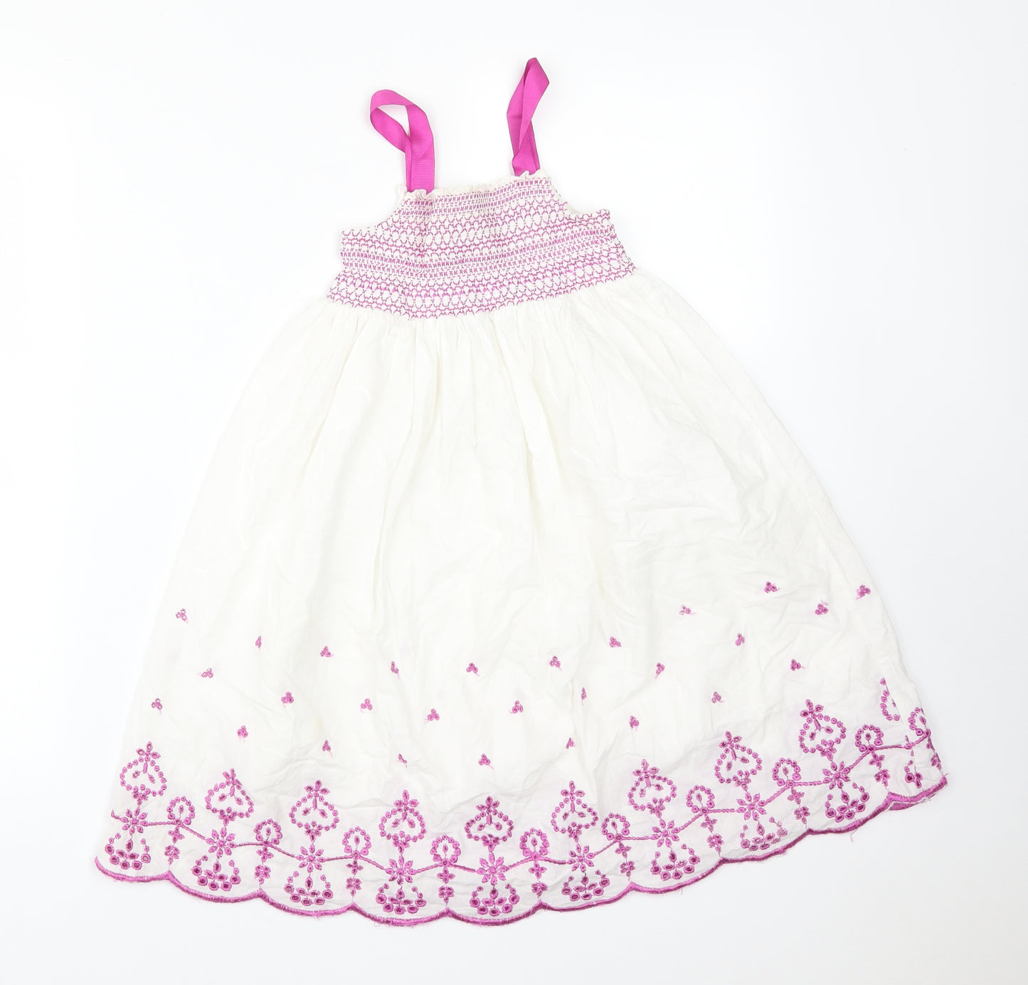 Young Dimension Girls Multicoloured Floral Cotton A-Line  Size 5-6 Years  Square Neck
