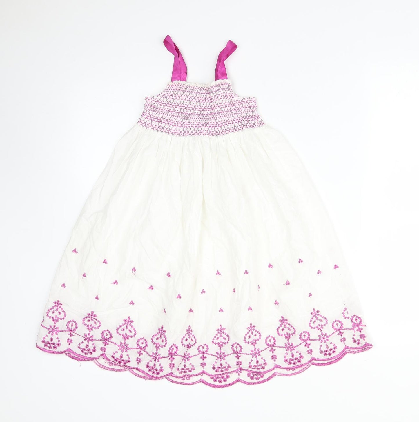 Young Dimension Girls Multicoloured Floral Cotton A-Line  Size 5-6 Years  Square Neck