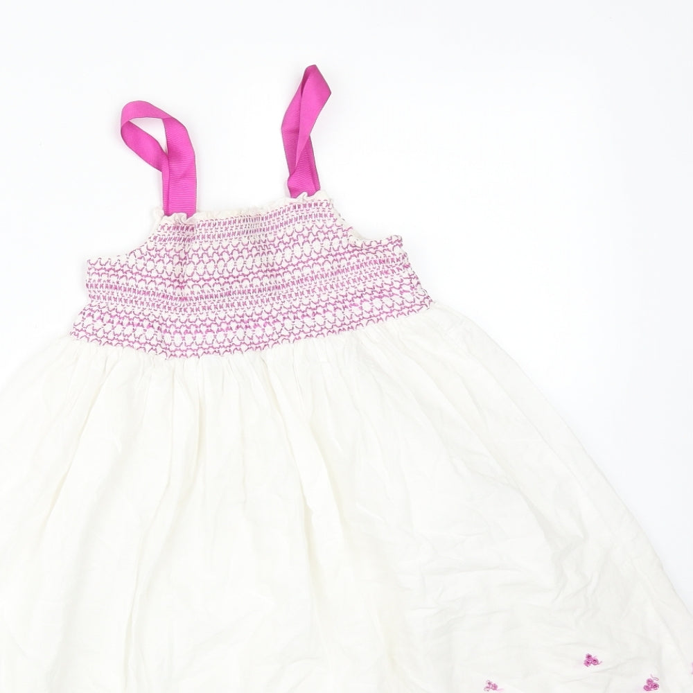 Young Dimension Girls Multicoloured Floral Cotton A-Line  Size 5-6 Years  Square Neck