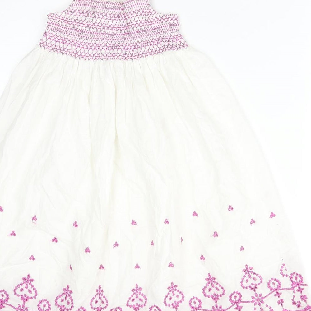 Young Dimension Girls Multicoloured Floral Cotton A-Line  Size 5-6 Years  Square Neck