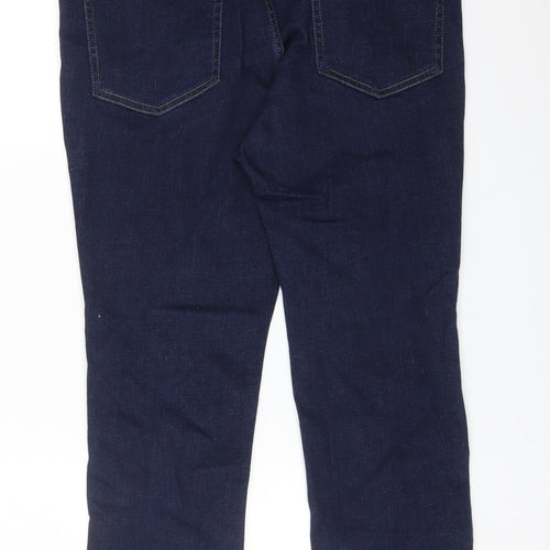 F&F Womens Blue  Cotton Straight Jeans Size 14 L24 in Regular