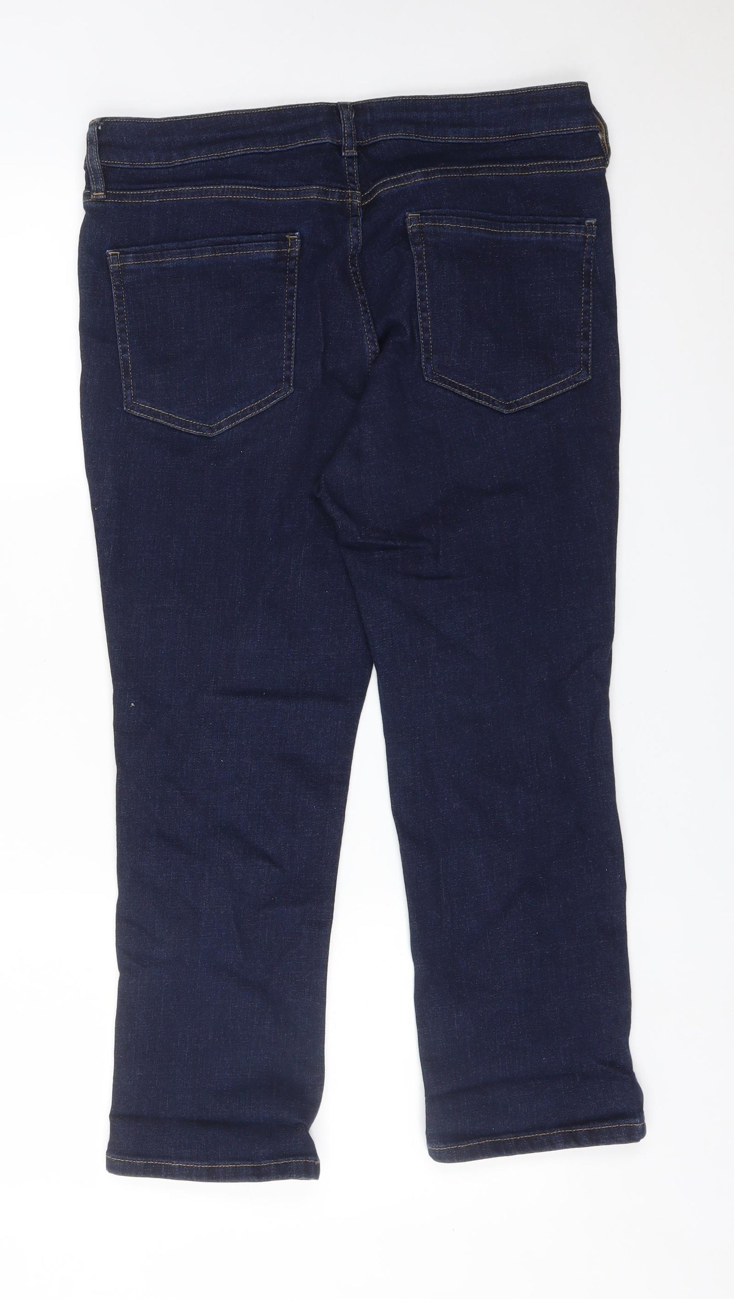 F&F Womens Blue  Cotton Straight Jeans Size 14 L24 in Regular