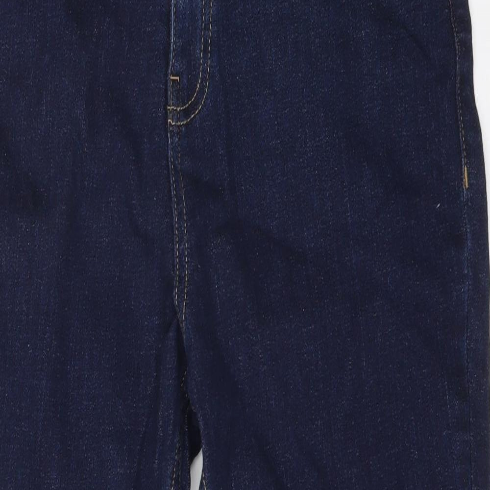 F&F Womens Blue  Cotton Straight Jeans Size 14 L24 in Regular
