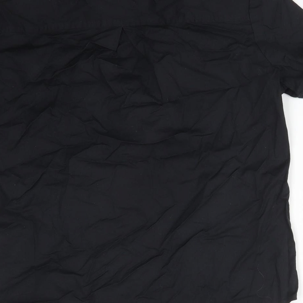 La Redoute Womens Black  Cotton Basic Button-Up Size 8 Collared