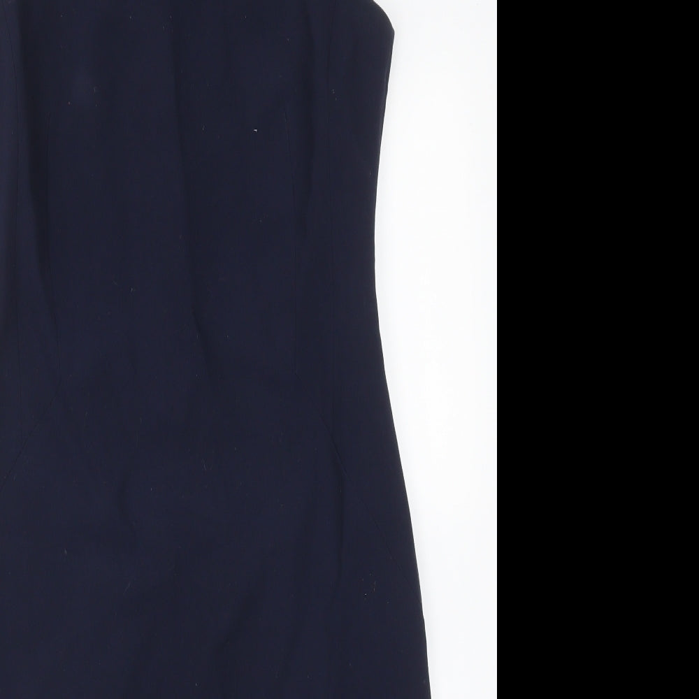 Jaeger Womens Blue  Polyester Pencil Dress  Size 10  Round Neck