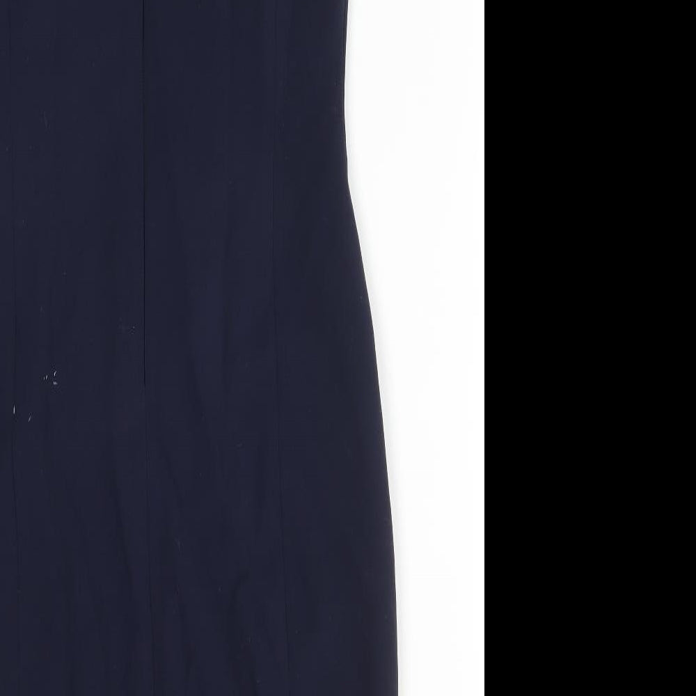 Jaeger Womens Blue  Polyester Pencil Dress  Size 10  Round Neck