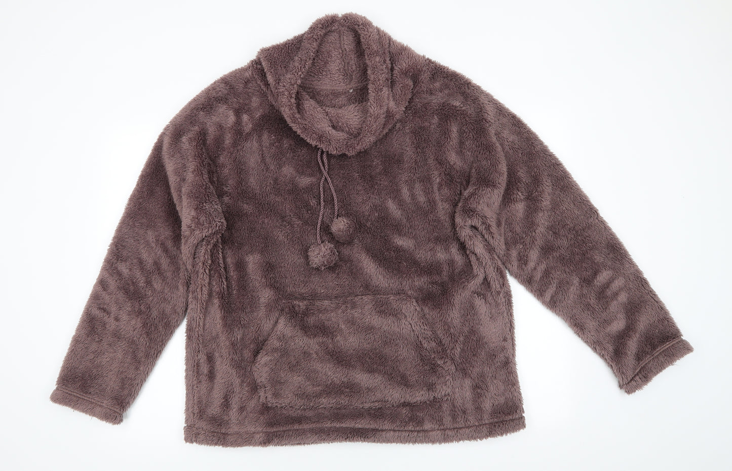 George Womens Brown Solid Polyester  Pyjama Top Size 16   - Mocca Colour Fluffy Lounge Top