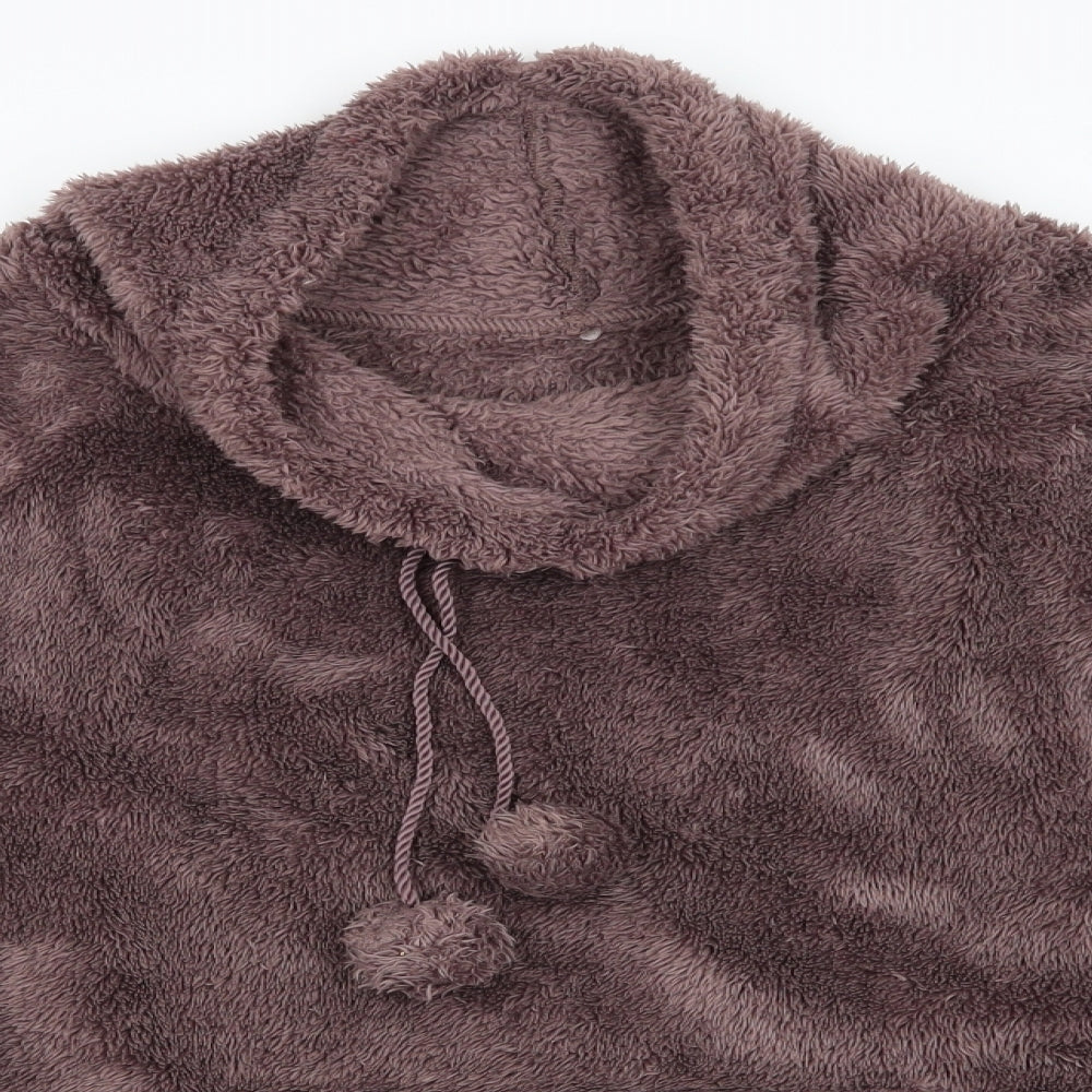 George Womens Brown Solid Polyester  Pyjama Top Size 16   - Mocca Colour Fluffy Lounge Top