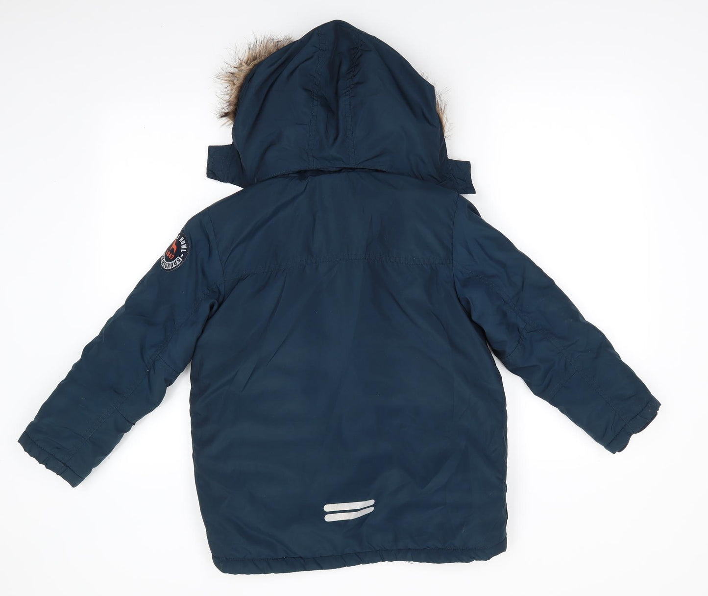 H&M Boys Blue   Parka Coat Size 8 Years  Zip - Dark Teal