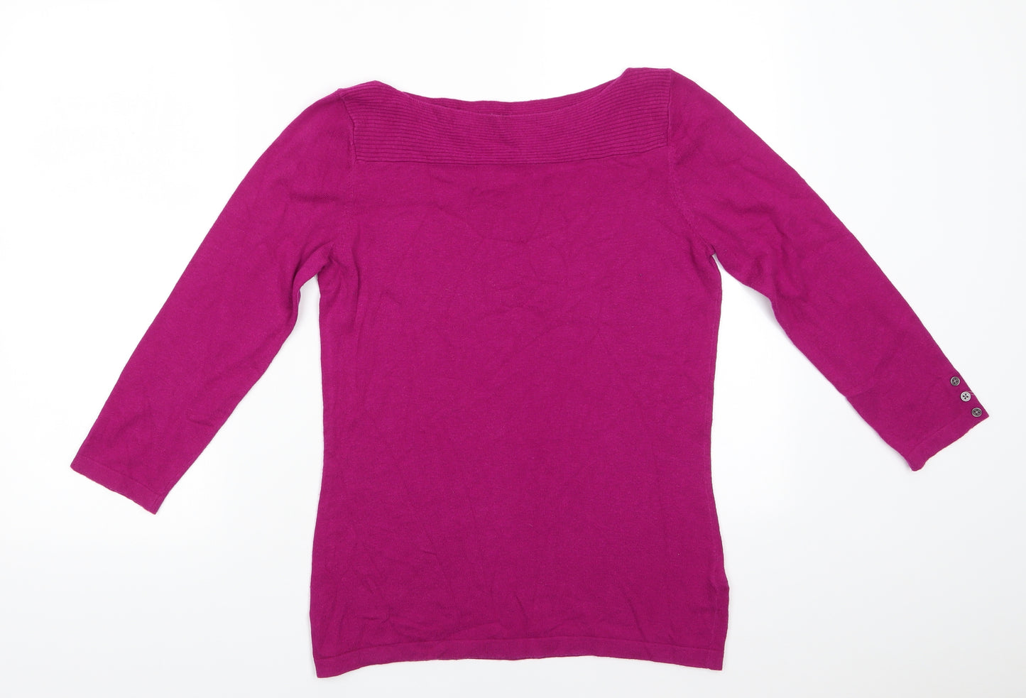 NEXT Womens Pink Boat Neck  Cotton Pullover Jumper Size 10   - Deep Pink