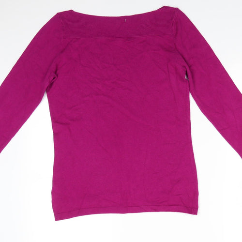 NEXT Womens Pink Boat Neck  Cotton Pullover Jumper Size 10   - Deep Pink
