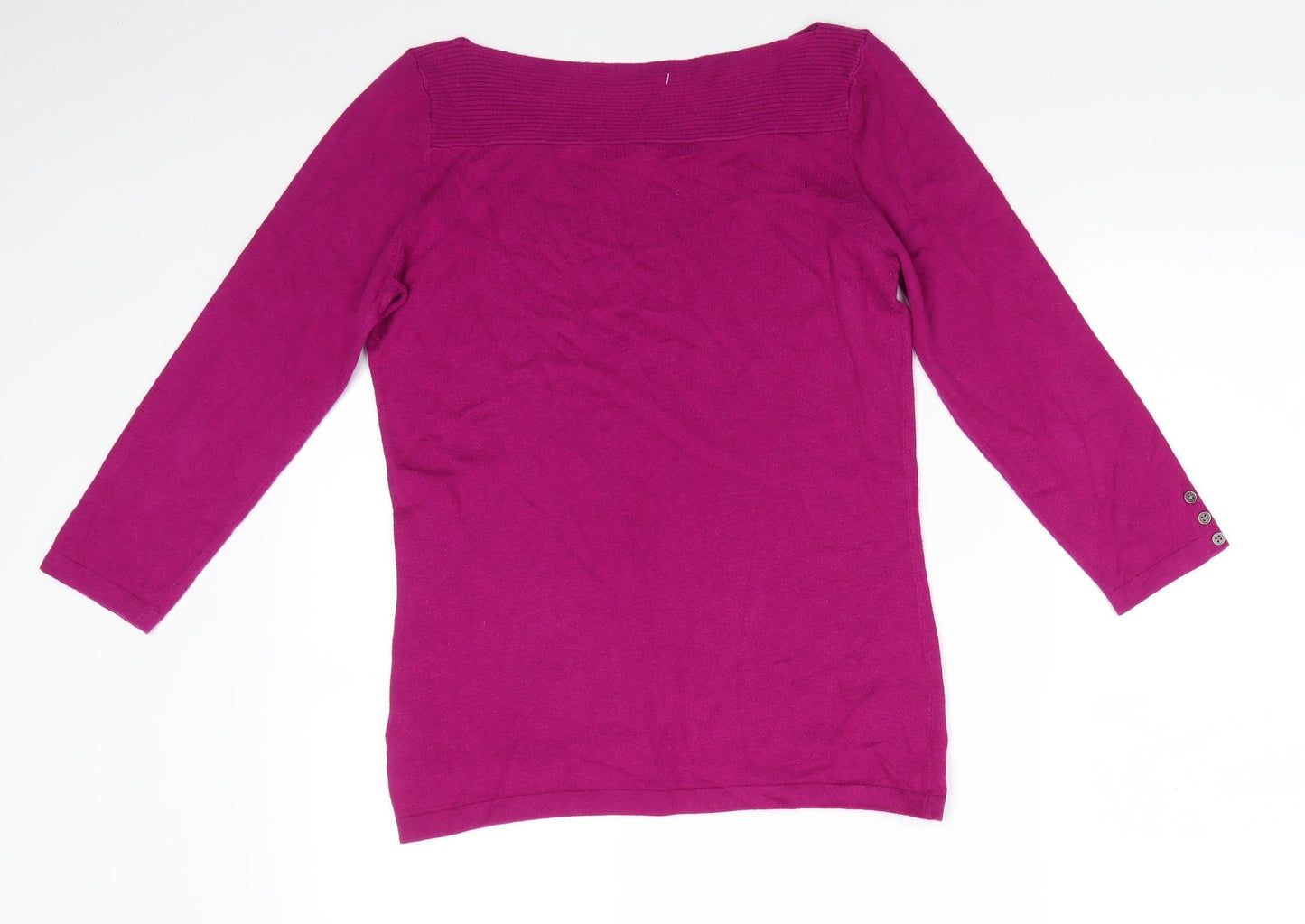 NEXT Womens Pink Boat Neck  Cotton Pullover Jumper Size 10   - Deep Pink