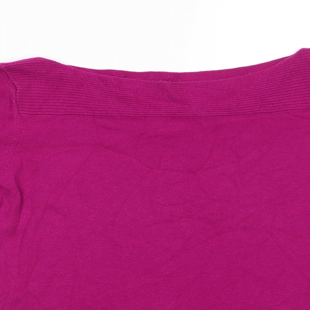 NEXT Womens Pink Boat Neck  Cotton Pullover Jumper Size 10   - Deep Pink