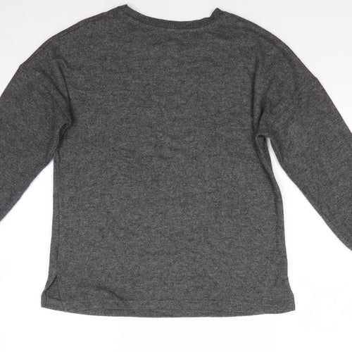 Primark Womens Grey Round Neck  Polyester Pullover Jumper Size S   - Charcoal Grey