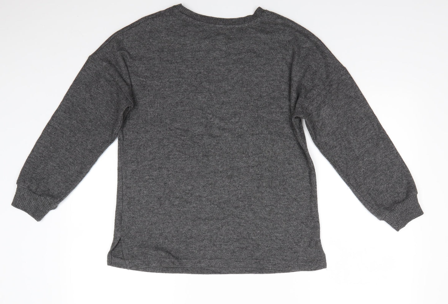 Primark Womens Grey Round Neck  Polyester Pullover Jumper Size S   - Charcoal Grey