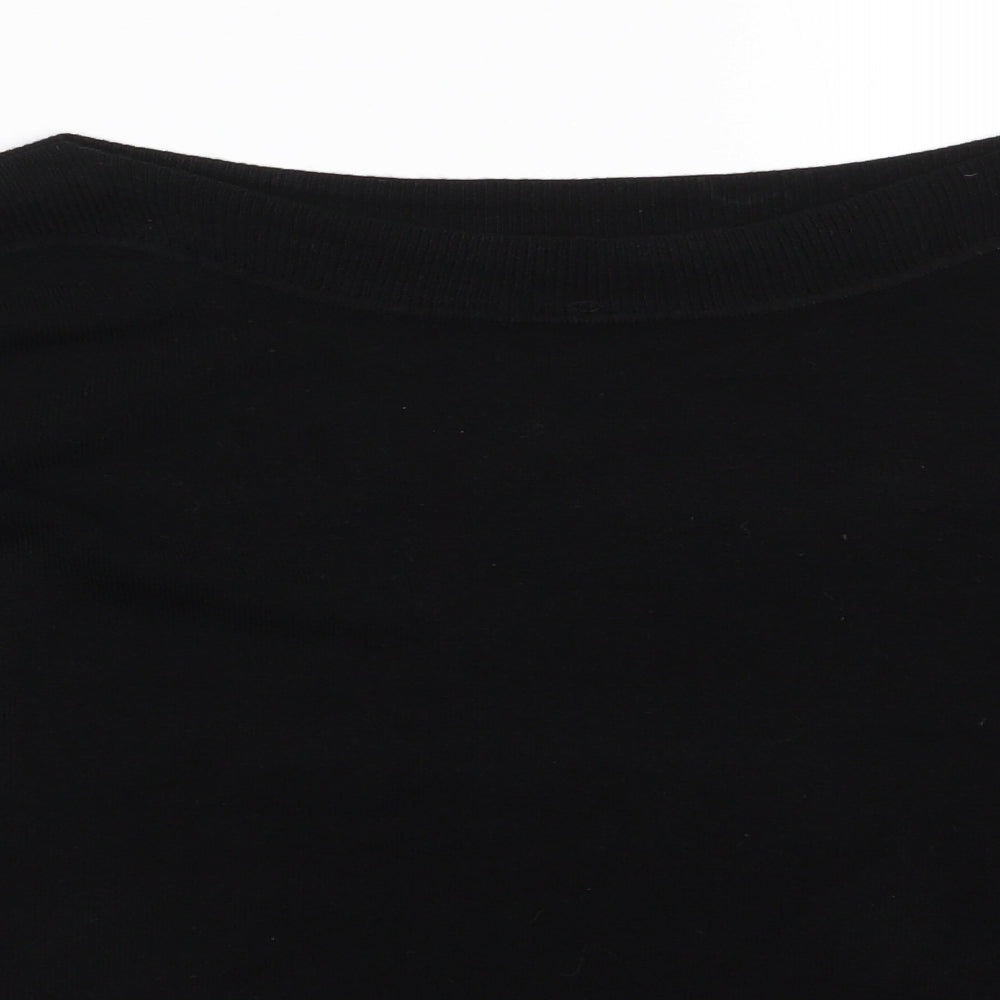 Florence and Fred Womens Black Crew Neck  Acrylic Pullover Jumper Size 14   - Soft feel