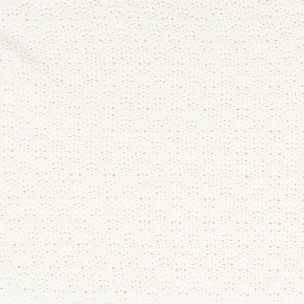 Dorothy Perkins Womens Ivory Round Neck  Acrylic Pullover Jumper Size 8   - Subtle open knit