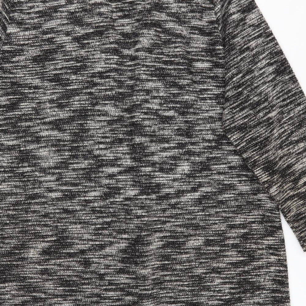 Nutmeg Womens Black   Overcoat Coatigan Size 22   - Black Grey White Mix High