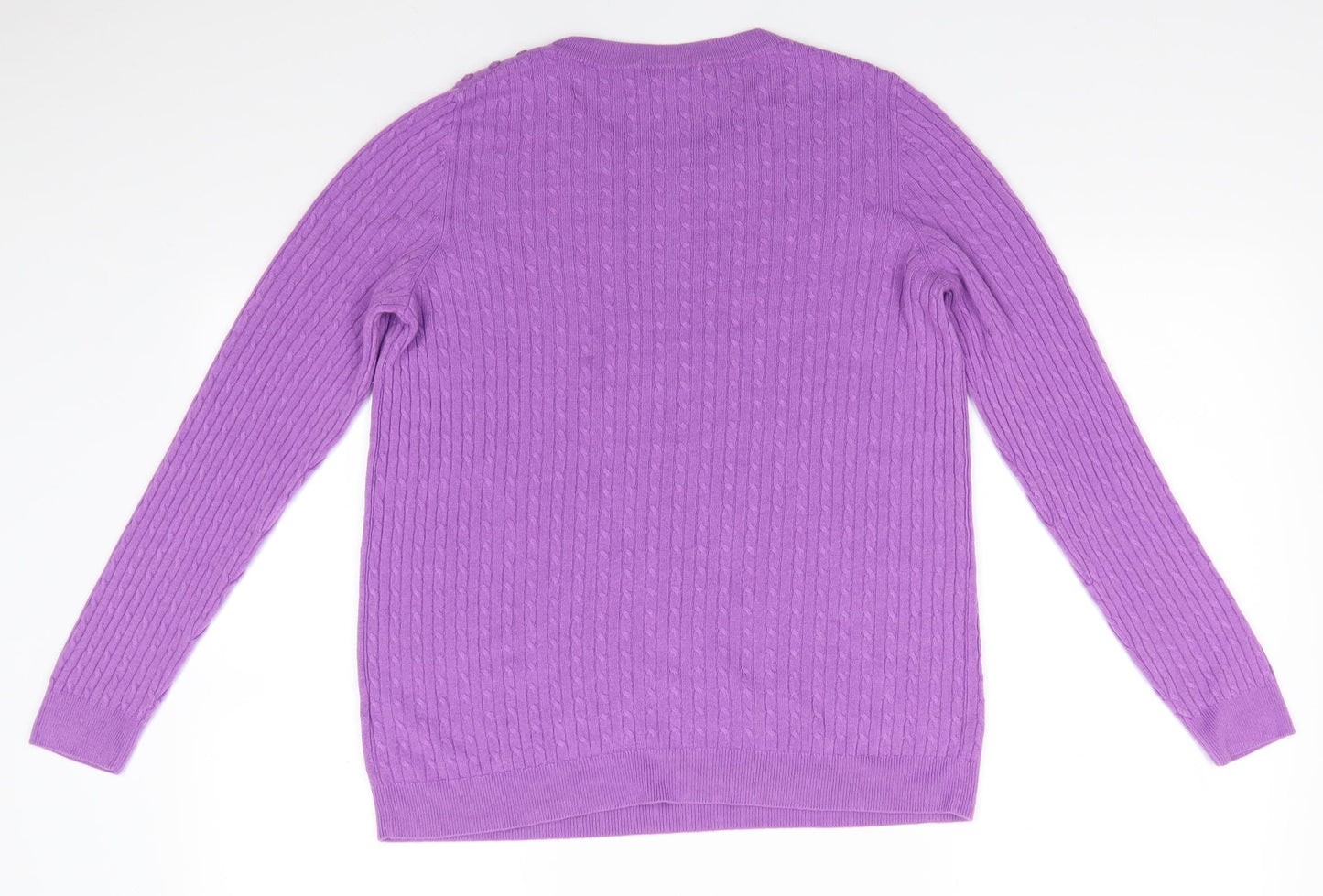 TU Womens Purple Round Neck  Acrylic Pullover Jumper Size 16   - Very Soft