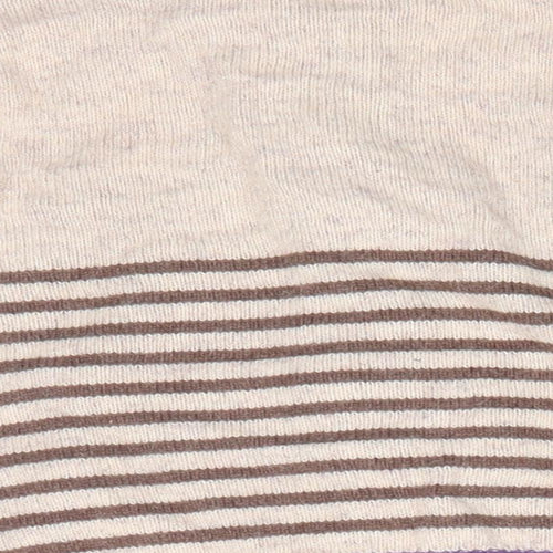 Monsoon Boys Beige High Neck Striped Wool Cardigan Jumper Size 2-3 Years  Zip - Bus & Car Streetscape