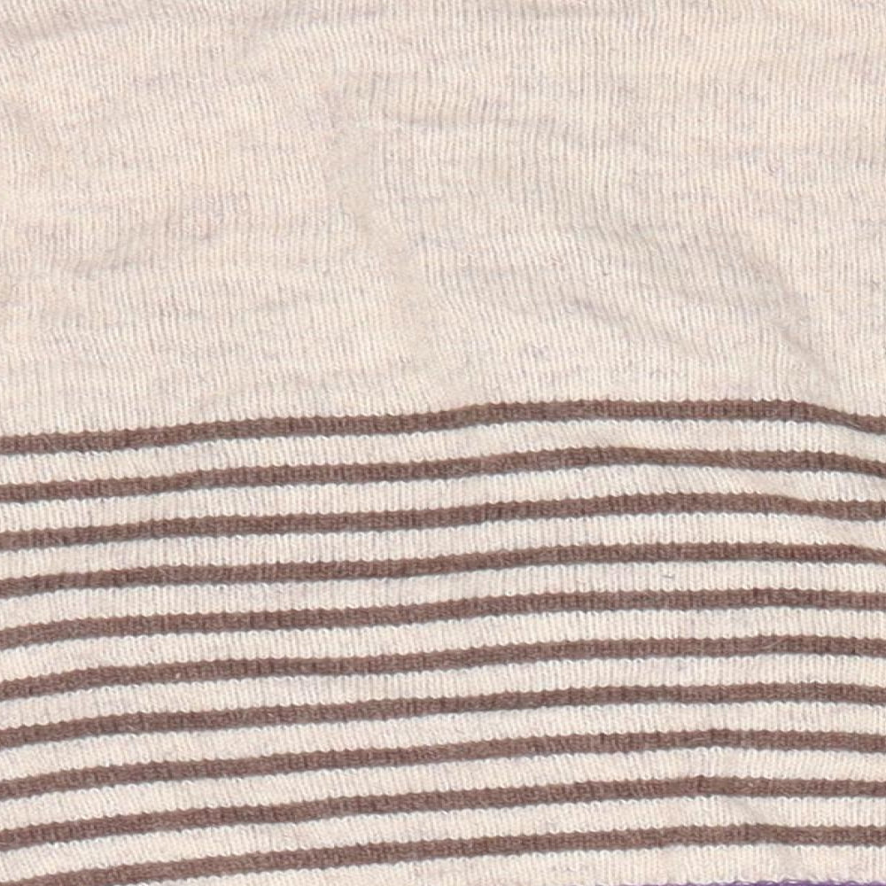 Monsoon Boys Beige High Neck Striped Wool Cardigan Jumper Size 2-3 Years  Zip - Bus & Car Streetscape