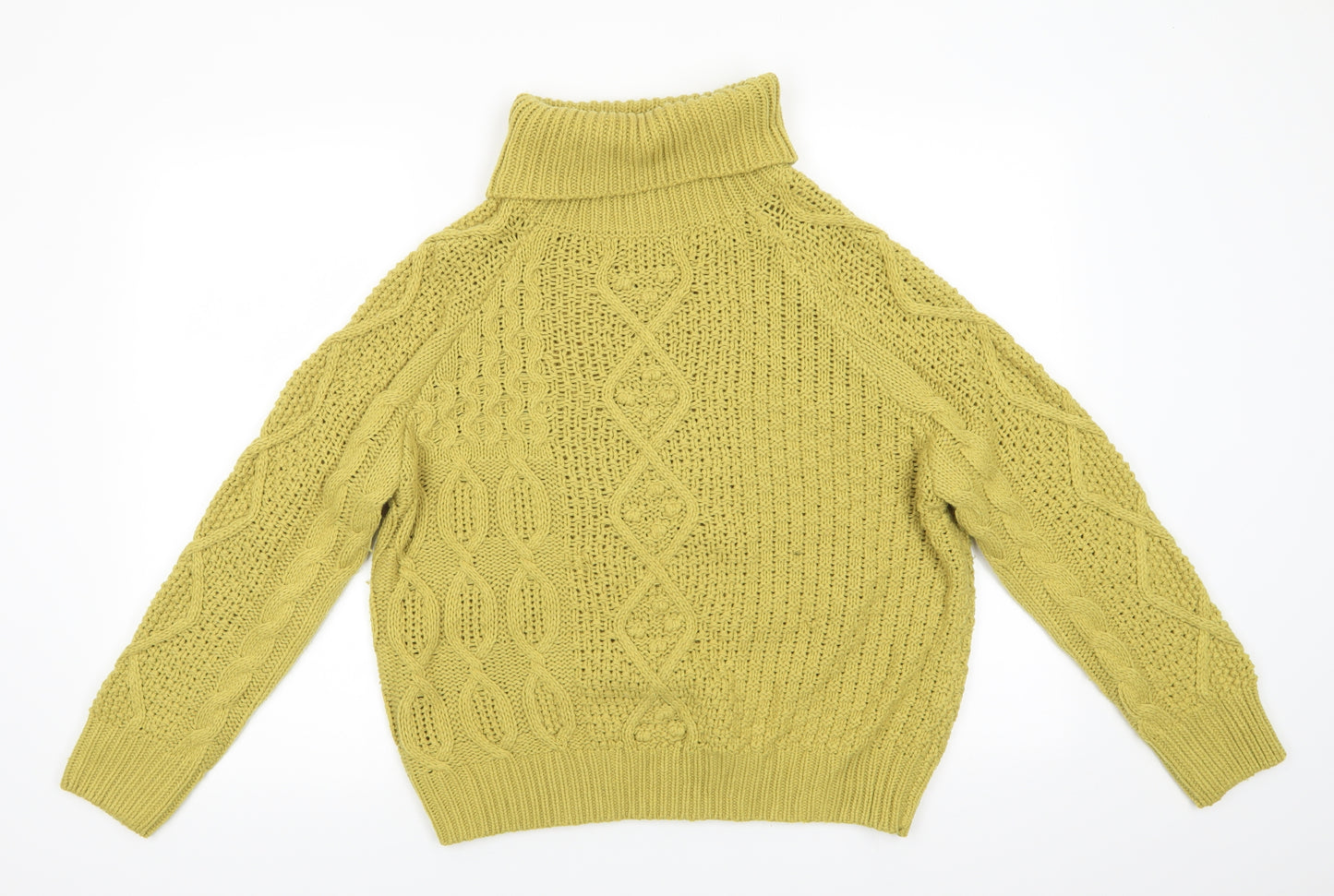 TU Womens Green Roll Neck  Acrylic Pullover Jumper Size 16   - Lime Green