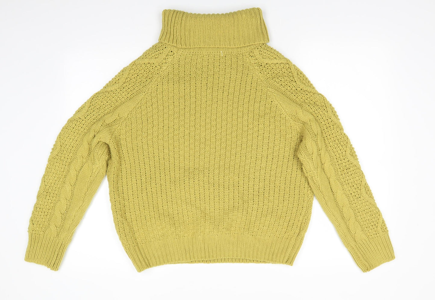 TU Womens Green Roll Neck  Acrylic Pullover Jumper Size 16   - Lime Green