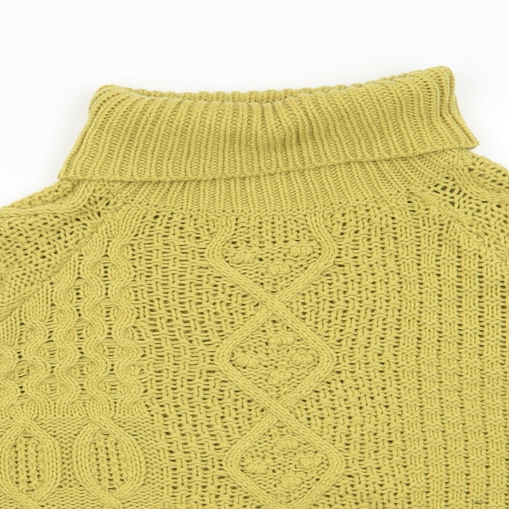 TU Womens Green Roll Neck  Acrylic Pullover Jumper Size 16   - Lime Green