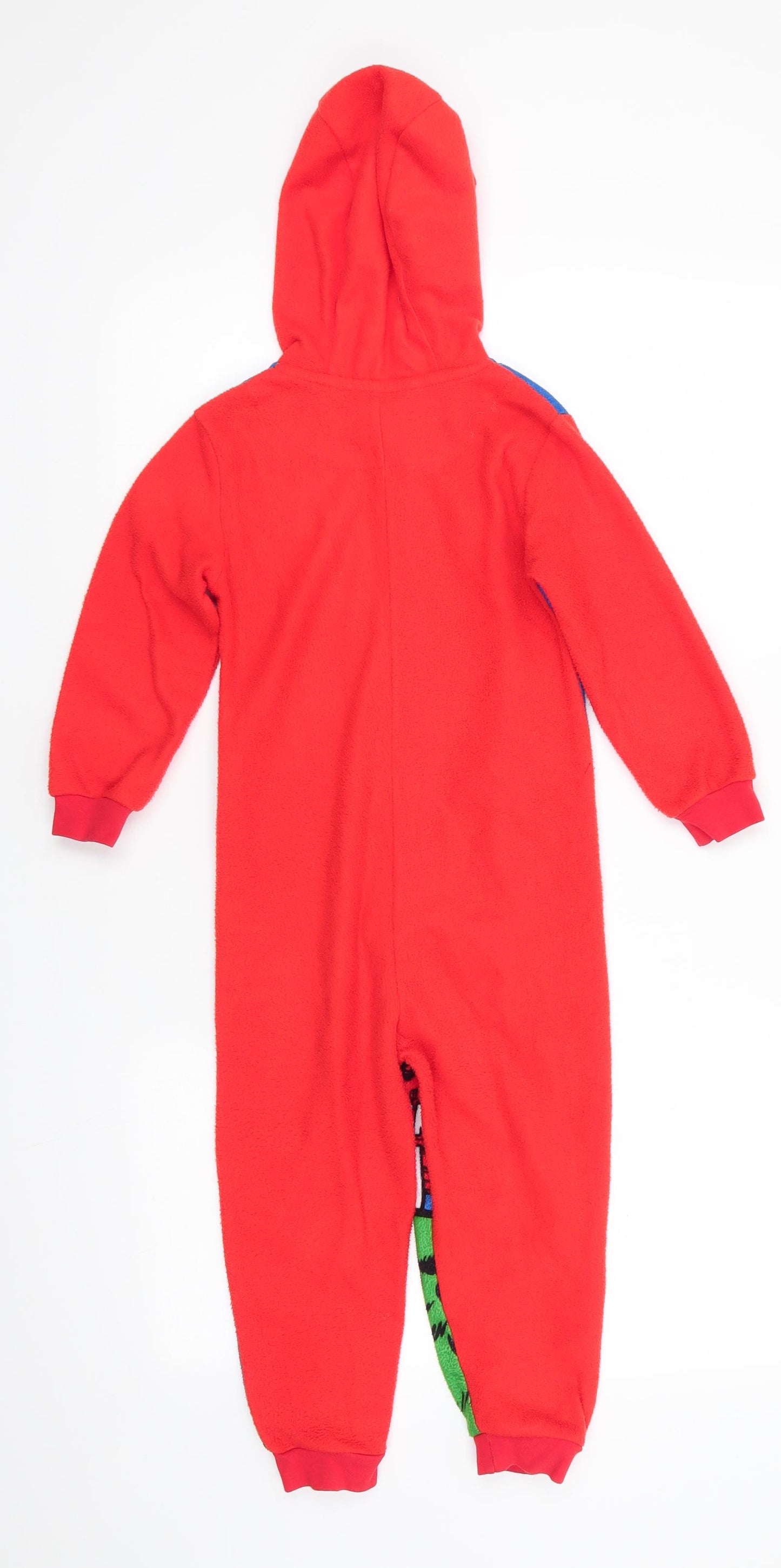 George Boys Red Solid Polyester  One Piece Size 4-5 Years  Zip - Marvel Heros Hulk Spiderman Ironman