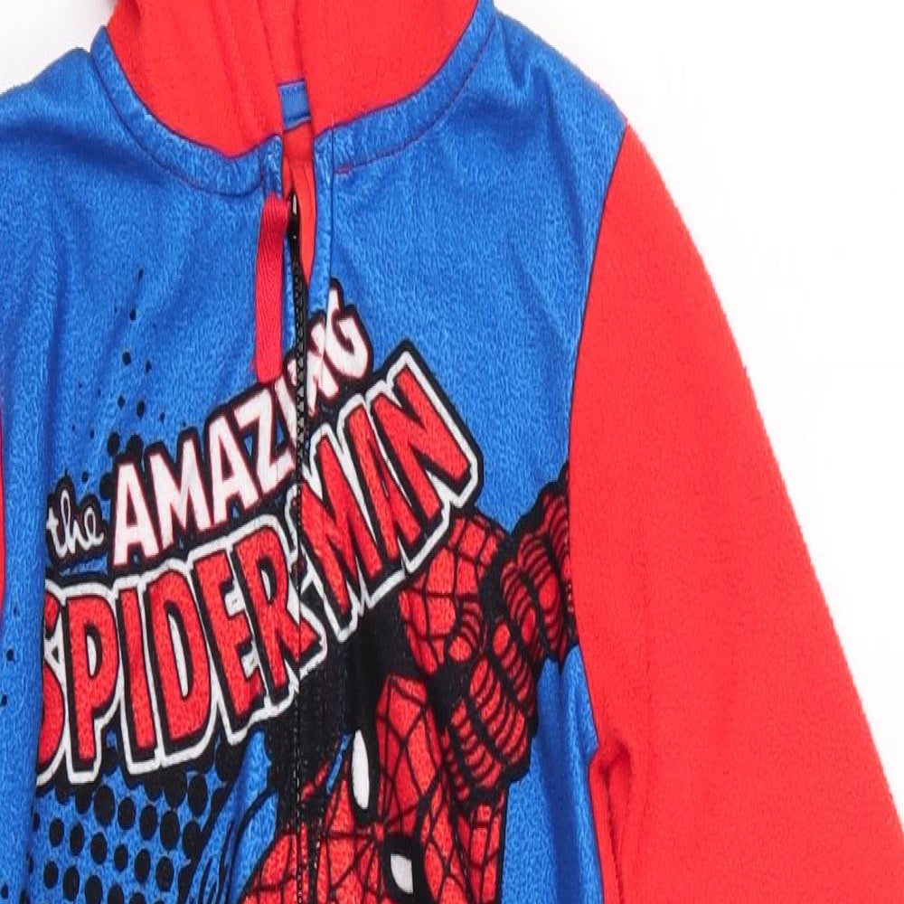 George Boys Red Solid Polyester  One Piece Size 4-5 Years  Zip - Marvel Heros Hulk Spiderman Ironman