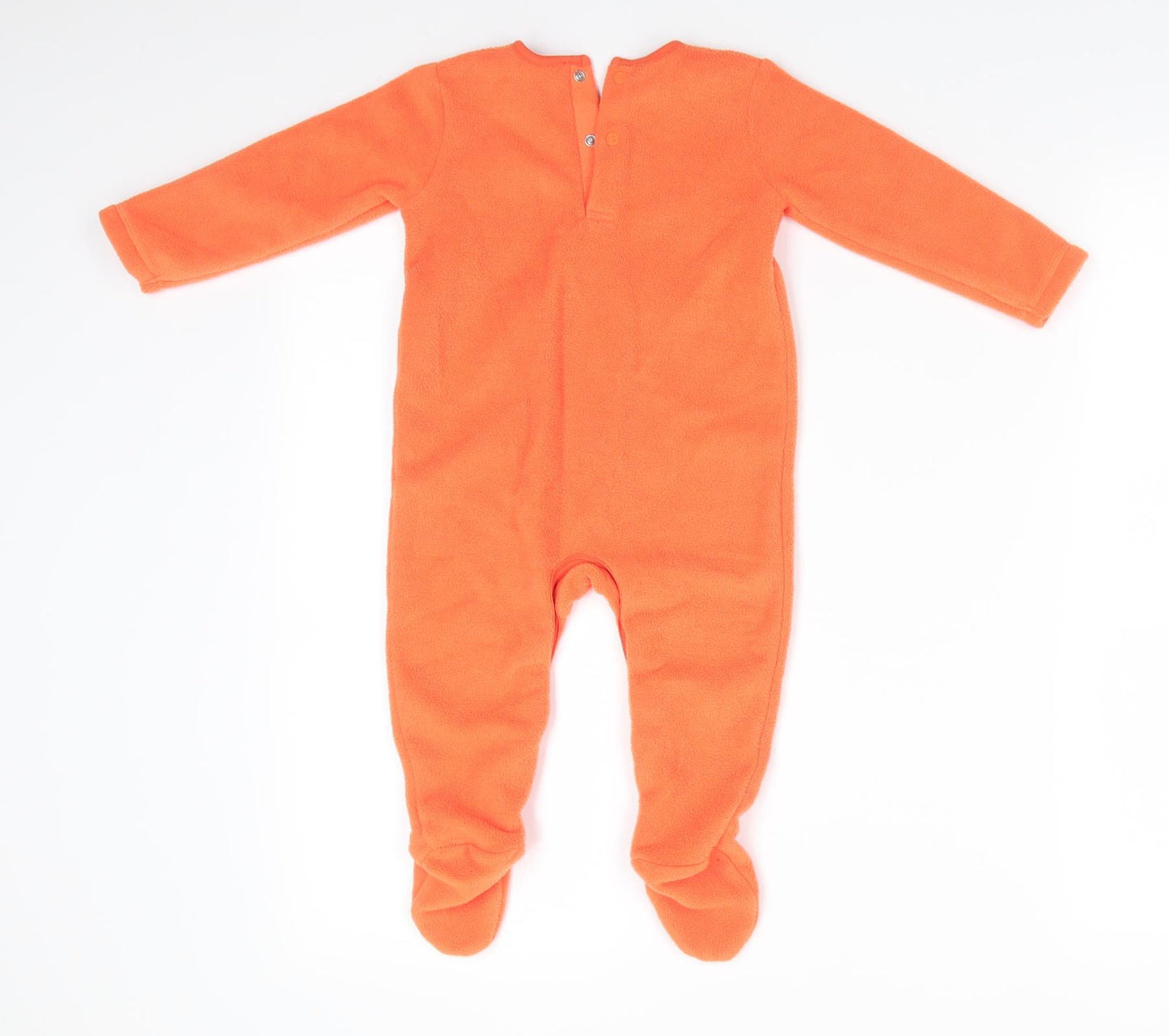 George Baby Orange Solid Polyester  One Piece Size 9-12 Months  Snap - Halloween Pumkin Suit