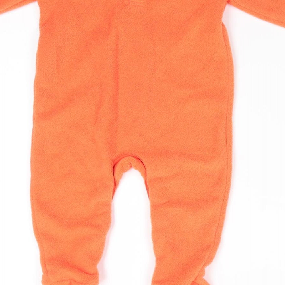 George Baby Orange Solid Polyester  One Piece Size 9-12 Months  Snap - Halloween Pumkin Suit