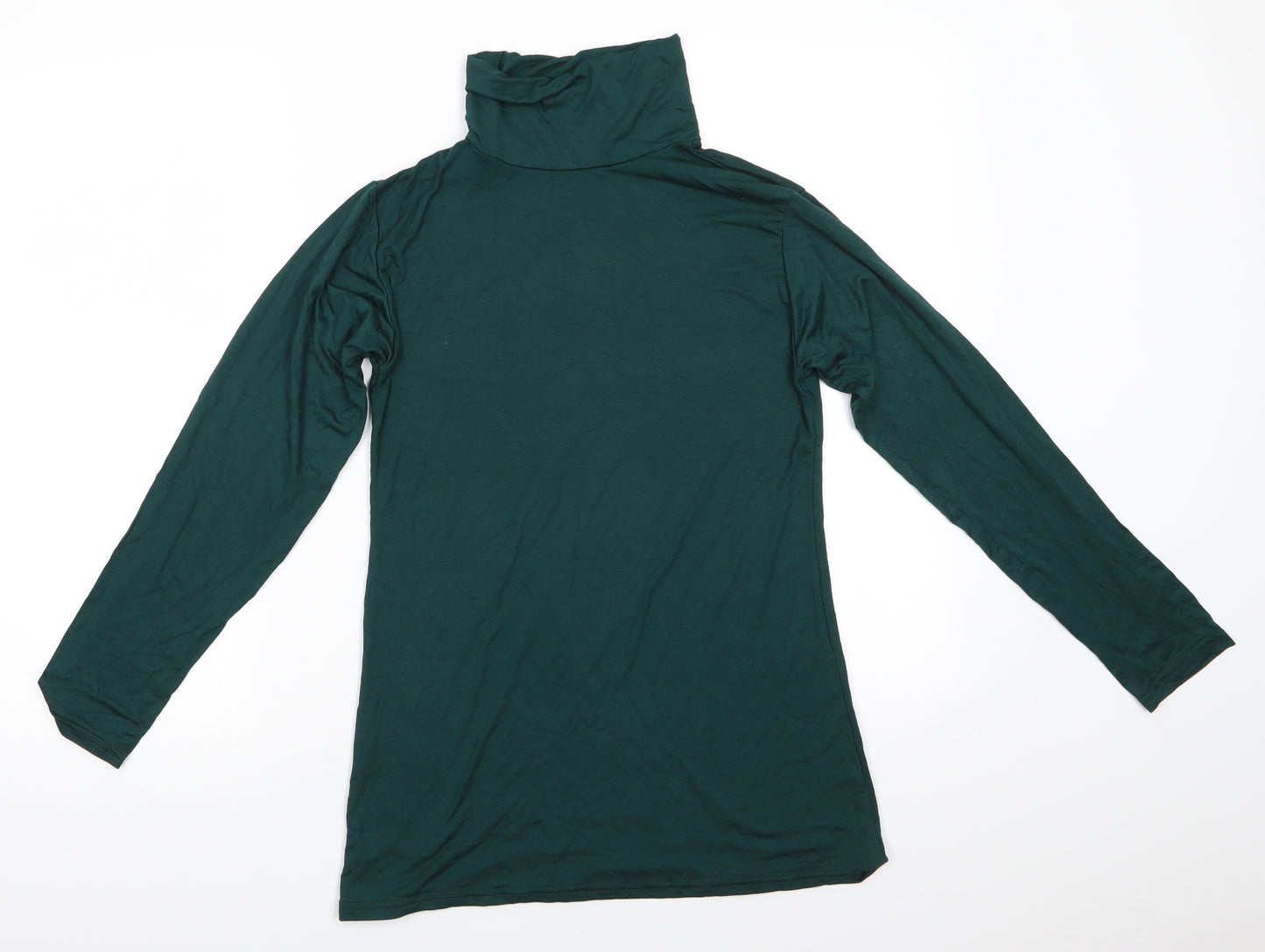 Preworn Womens Green Roll Neck  Viscose Pullover Jumper Size M   - Deep Green Soft feel