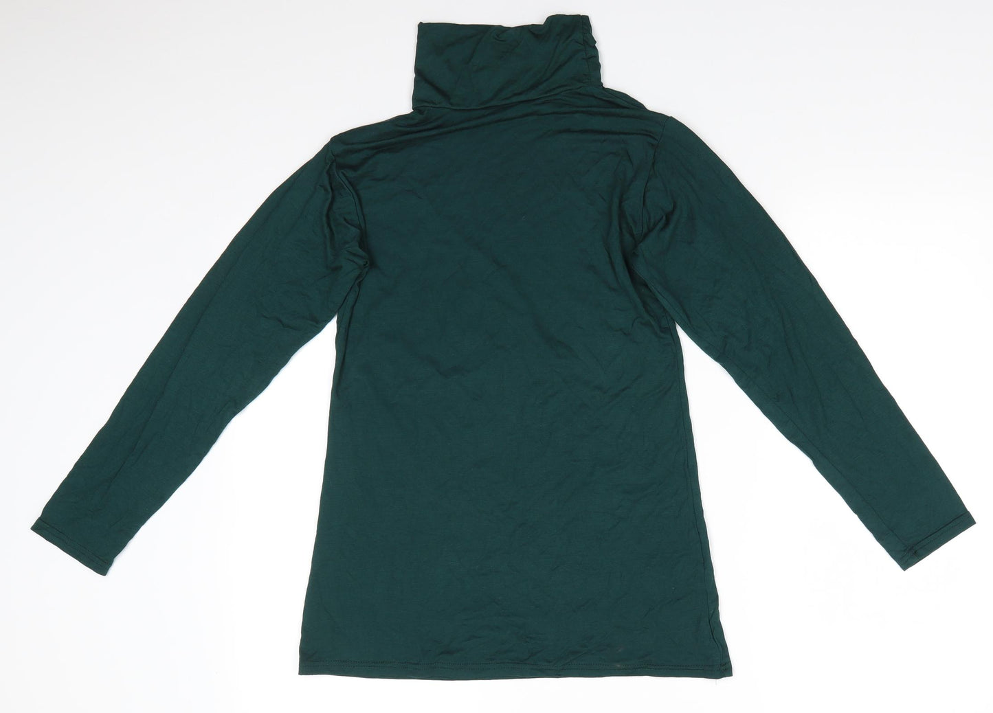 Preworn Womens Green Roll Neck  Viscose Pullover Jumper Size M   - Deep Green Soft feel