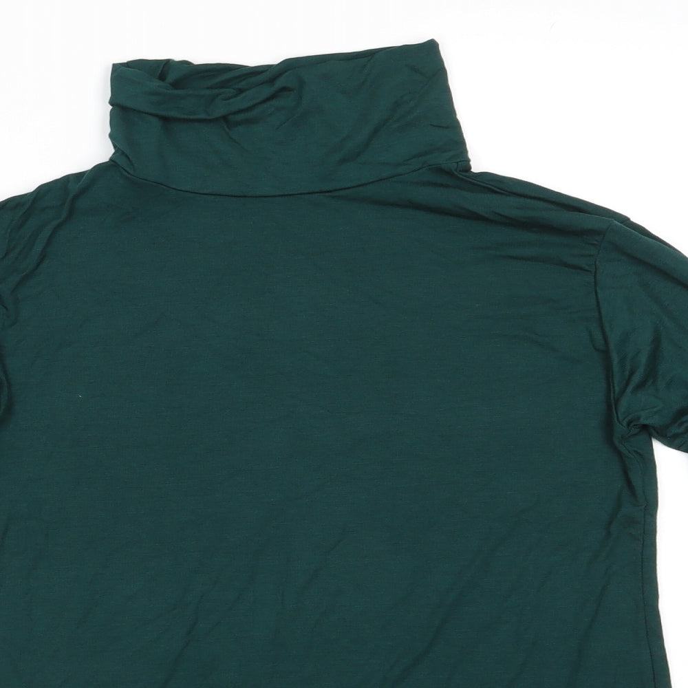 Preworn Womens Green Roll Neck  Viscose Pullover Jumper Size M   - Deep Green Soft feel
