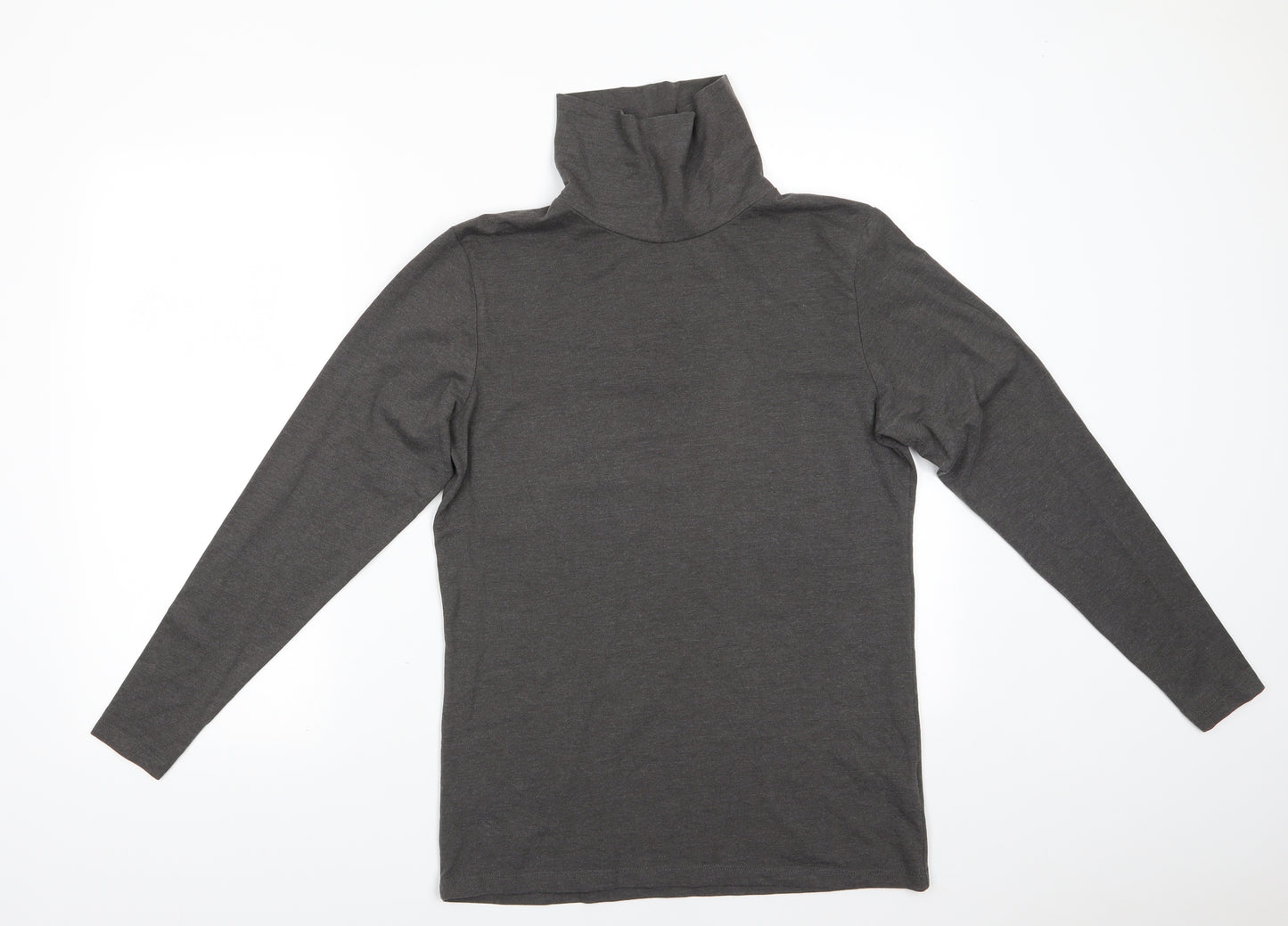 Crane Mens Brown Roll Neck  Cotton Pullover Jumper Size M   - Dark Taupe
