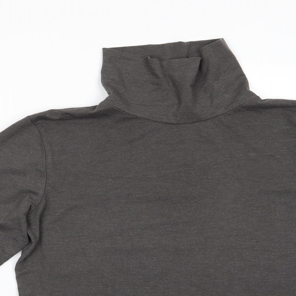 Crane Mens Brown Roll Neck  Cotton Pullover Jumper Size M   - Dark Taupe