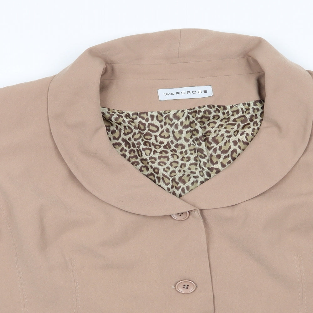 Wardrobe Womens Beige   Jacket  Size 32  Button - Animal print lining Camel colour