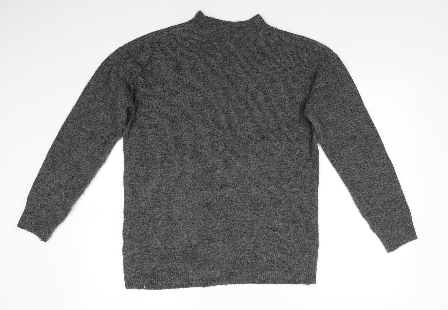 Marks and Spencer Womens Grey High Neck  Polyester Pullover Jumper Size S   - Mid Grey Sequinned Stars
